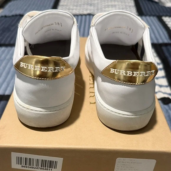 Burberry White Sneakers with Gold Detail - Picture 7 of 7